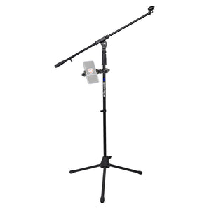 Rockville Microphone Stand w/Boom+Tripod Base+360° Swivel Smartphone Mount