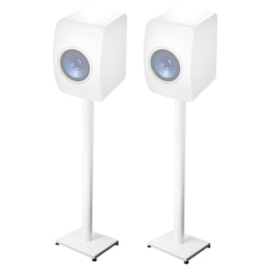 Pair 37” Steel White Stands For KEF LS50 Bookshelf Speakers