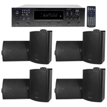 H12X500UBT 6-Zone Receiver & 4x HP5S-8 Black 5.25" Speaker Bundle