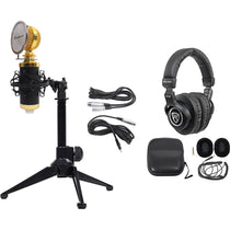 PC Gaming Streaming Twitch Bundle w/RCM02 Microphone+Headphones+Tripod