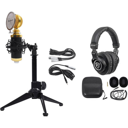 PC Gaming Streaming Twitch Bundle w/RCM02 Microphone+Headphones+Tripod