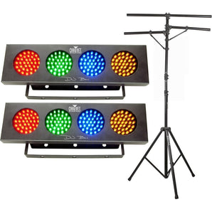 2 Chauvet DJ BANK Party Lights w/Automated Sound Activated Programs+Tripod Stand
