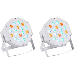 (2) Rockville RockPAR50 WHT LED RGB Compact Par Can DJ/Club DMX Wash Lights