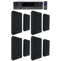 H12X500UBT 6-Zone Receiver & 4x RockSlim Black 5.25" Speaker Bundle