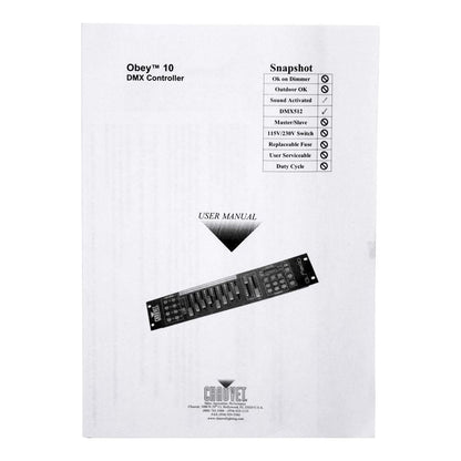 OBEY10 DMX-512 Light Controller + PA Speaker Scrim