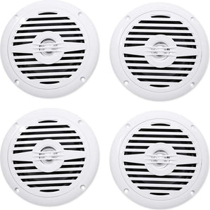 (4) Rockville MS525W 5.25" 200 Watt Waterproof Hot Tub Speakers In White