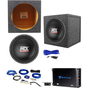 MTX TN12-02 12” 400w Car Audio Subwoofer+Sealed Sub Box+Mono Amplifier+Amp Kit