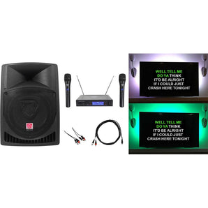 Rockville 12" Powered Karaoke Machine/System w/LED's+(2) Wireless Microphones