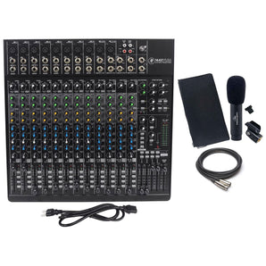 New Mackie 1642VLZ4 16-channel Mixer + PRO37 Microphone + 25' Hosa XLR Cables