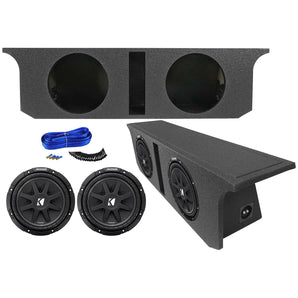 (2) Kicker 10" Subwoofers+Sub Enclosure Box For 2007-2016 Jeep Wrangler 4-Door