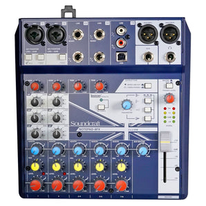 Soundcraft Notepad-8FX 8-Channel Live Sound/Recording Mixer+Effects+USB 4 Mac/PC