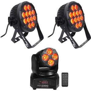 (2) Chauvet DJ SlimPar Pro H USB D-Fi RGBAW+UV Par Can Wash Lights+Moving Head