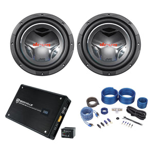 (2) JVC CS-GD1210 12" 2800 Watt DVC Car Audio Subwoofers+Mono Amplifier+Amp Kit