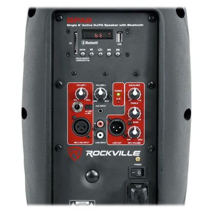 (2) BPA8 300 Watt 8" Powered Speakers+Mackie 5-Channel Mixer+Cables