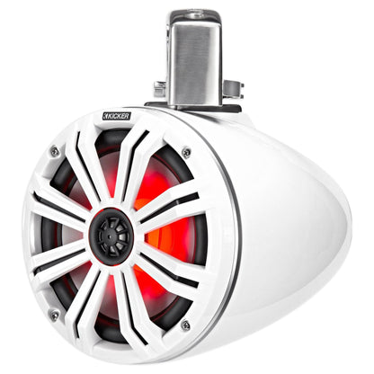 45KMTC8W 8" LED Tower Speakers + WET75.2 Amplifier + RMWK8 Wire Kit for RZR/ATV/UTV