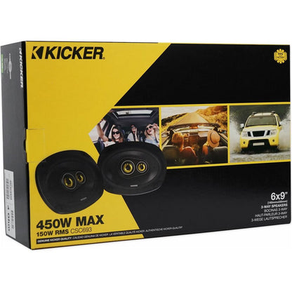 (2) kicker CSC693 6x9" 360° Swivel Black Aluminum Wakeboard Tower Speakers
