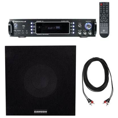 RPA60BT Receiver + Rock Shaker 8 Black Subwoofer Bundle