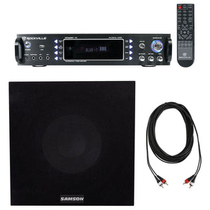 Rockville RPA60BT 1000w 2-Ch Bluetooth Amplifier Receiver Mixer+8" Subwoofer
