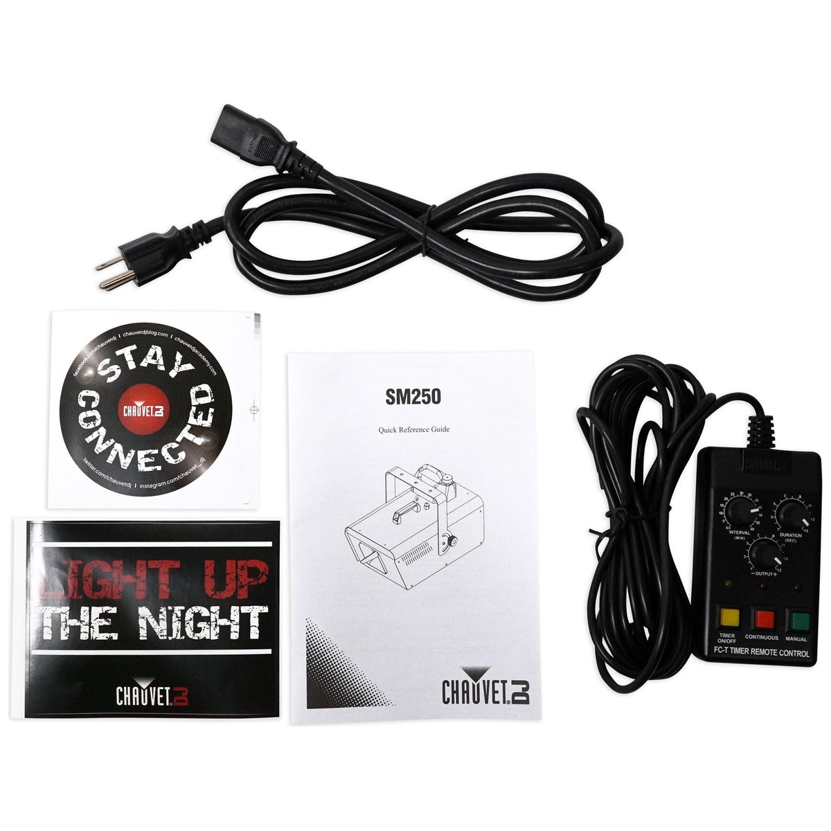 Chauvet DJ SM 250 Portable DMX Snow Machine w/ Wired Timer Remote SM250