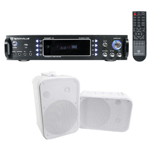 Rockville Home Theater Bluetooth Receiver + (2) 6.5" Speakers w/Swivel Brackets
