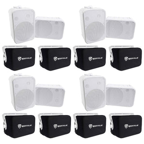 8) Rockville HP65S 6.5" 500w Outdoor Patio Backyard Speakers w/Waterproof Covers