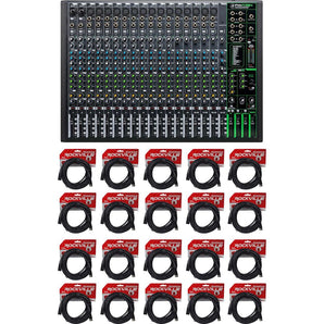 Mackie ProFX22v3 22-Channel 4-Bus Effects Mixer w/ USB ProFX22 v3+(20) XLR Cables