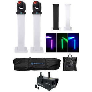 (2) Chauvet DJ Intimidator Beam 140SR Moving Heads+Adjustable Light Stand+Fog