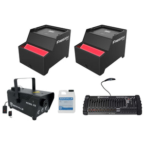 (2) Chauvet DJ Freedom CYC Wireless Battery Wash Up Lights+Controller+Fogger