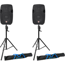 (2) SPGN104 10" Passive 800W DJ PA Speakers+Crank-Up Speaker Stands