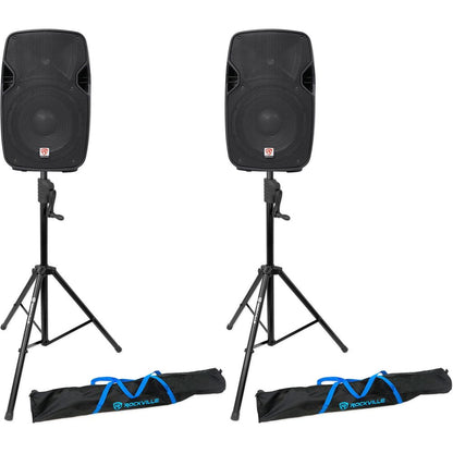 (2) SPGN104 10" Passive 800W DJ PA Speakers+Crank-Up Speaker Stands
