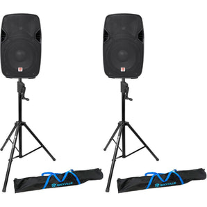 (2) Rockville SPGN104 10" Passive 800W DJ PA Speakers+Crank-Up Speaker Stands