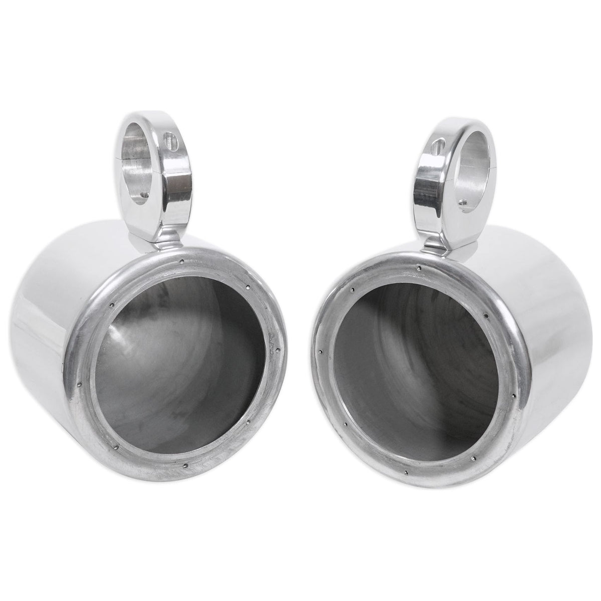 Pair KICKER 45KM654L 6.5" 390w Silver Marine Wakeboard Tower LED Boat Speakers