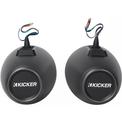 (2) KICKER 46KMFC8 300w 8" Marine LED Speakers in Surface Mount Pods 46KMFC8