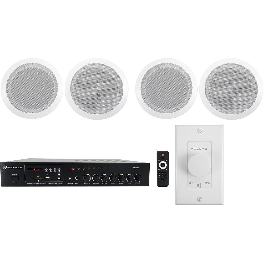 CC65T White 2-Pack + RCS80-1 Amplifier Bundle