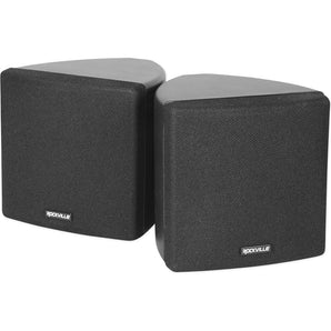 Cube by Rockville Pair of 3.5" Black Home Theater Wall Speakers+Swivel Brackets
