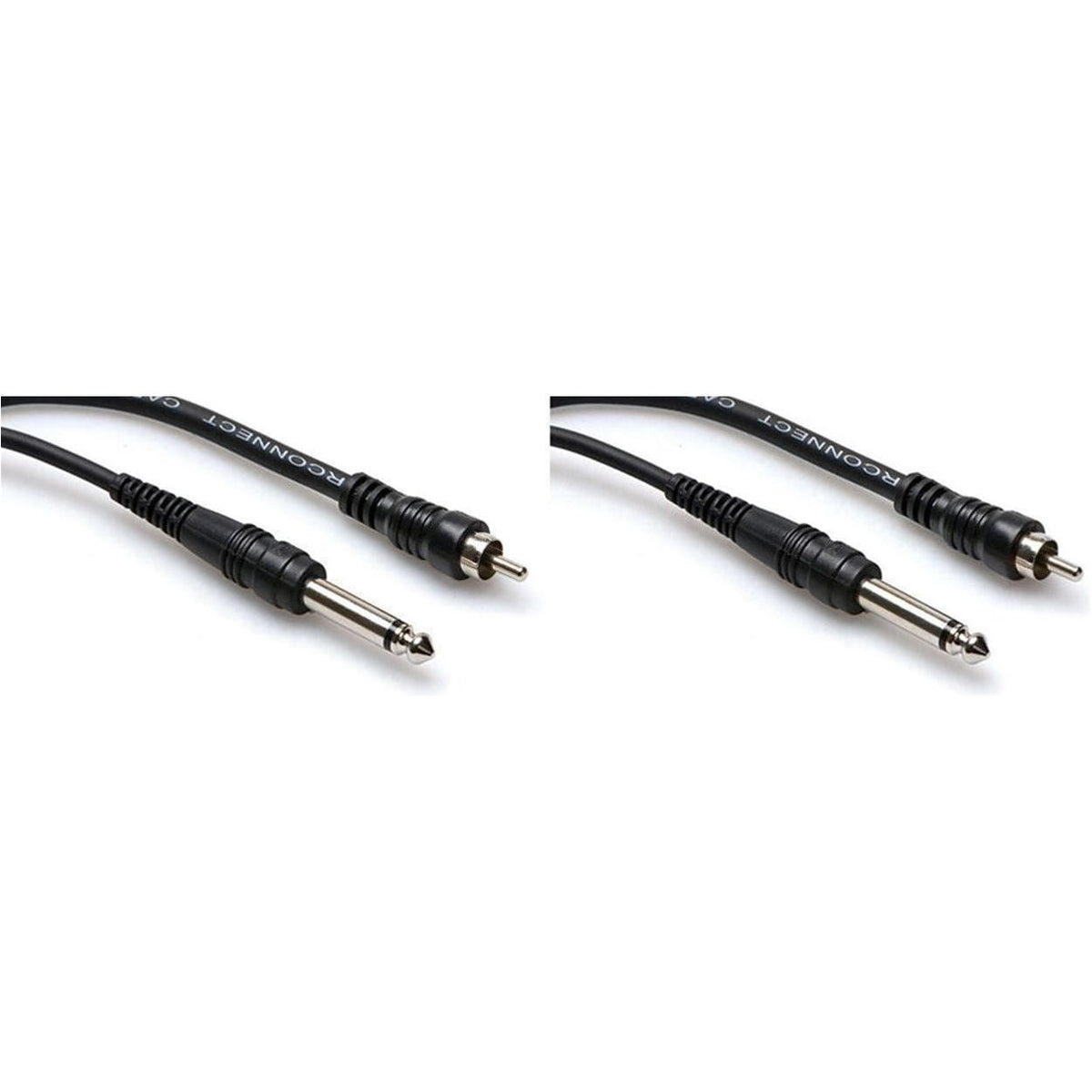 2 CPR-115 1/4" TS to RCA 15 Foot Unbalanced Audio Cables
