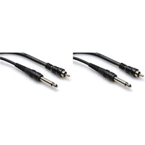 2 CPR-115 1/4" TS to RCA 15 Foot Unbalanced Audio Cables