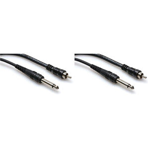 2 Hosa CPR-115 1/4" TS-RCA 15 Foot Unbalanced Interconnect Audio Cables