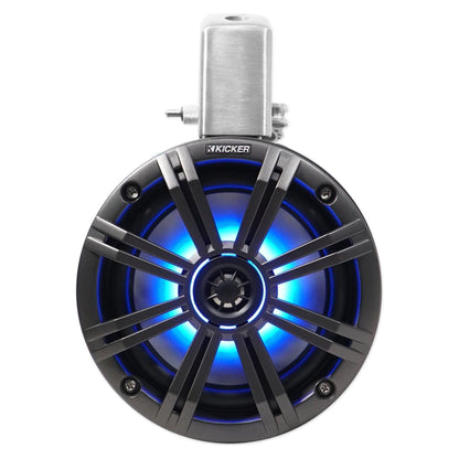 45KMTC65 6.5" LED Tower Speakers + WET75.2 Amplifier + RMWK8 Wire Kit for RZR/ATV/UTV