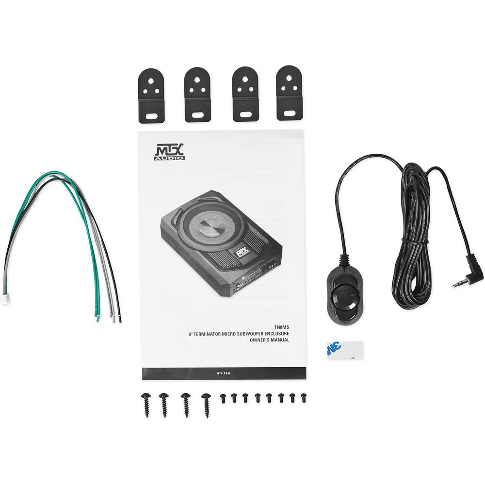 MTX TN8MS 8" 200w Slim Under-Seat Active Powered Car/Truck Subwoofer Sub+Remote