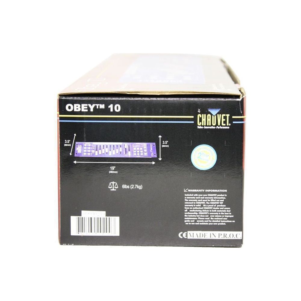 Chauvet DJ OBEY10 DMX-512 2U Rack Mount Light Controller+Beat-Activation OBEY 10