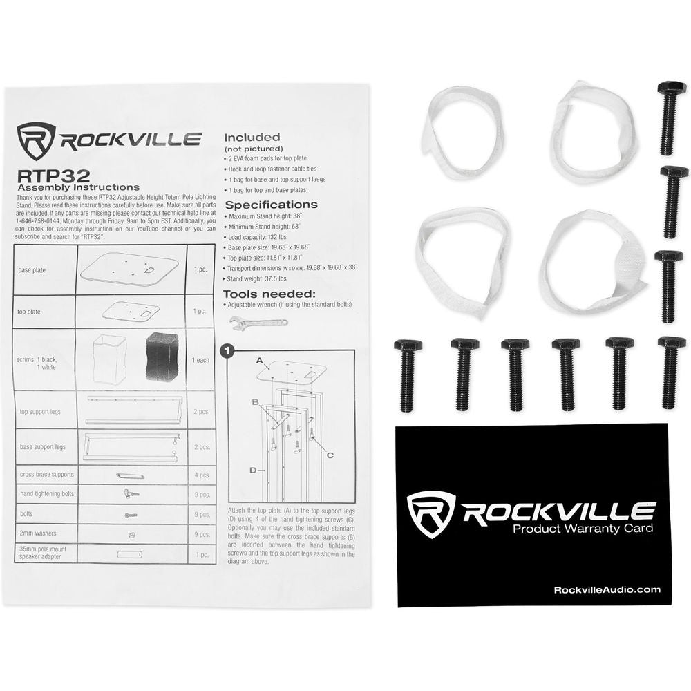(2) Totem Stands+Black+White Scrims For (2) Chauvet Maverick Mk 2 Wash Lights