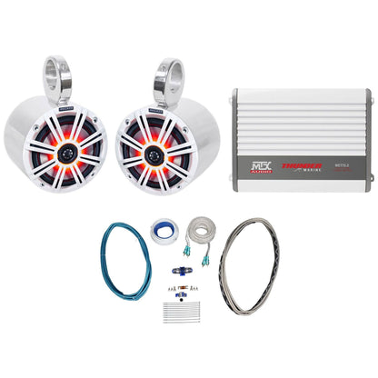 45KM654L LED Speakers + MAC65S Tower Pods + WET75.2 Amplifier + Wire Kit