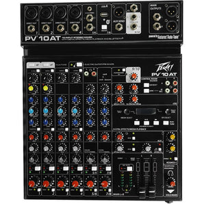 Peavey PV 10AT PV10AT Mixer,4 mic in,Bluetooth/USB,Compressor/FX+AutoTune+Cables