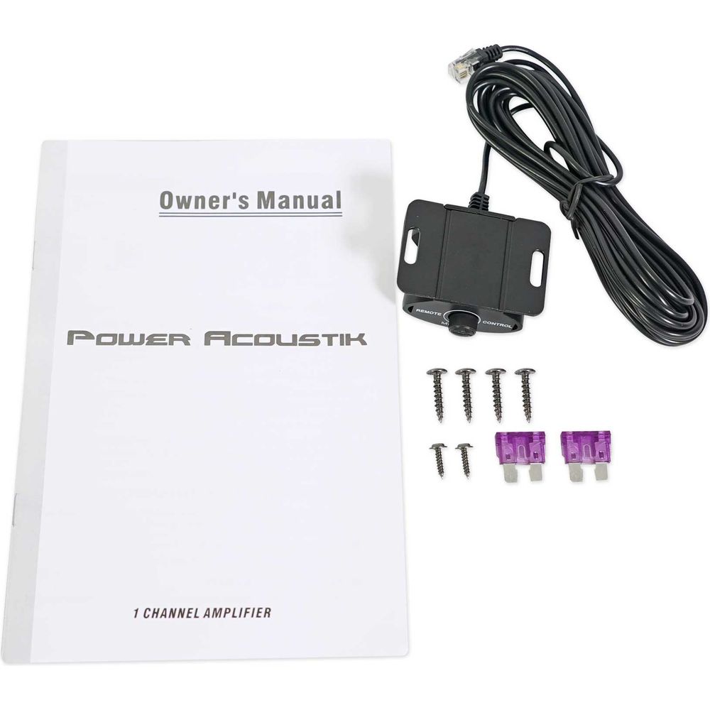 Power Acoustik RE1-1500D 1500 Watt Mono Amplifier Car Audio Amp+Wire Kit