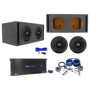 2) Rockville Punisher 12D1 12" 5600w Competition Subwoofers+Amplifier+Vented Box