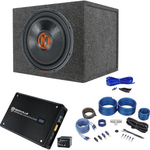 Memphis Audio MJP1522 15" 1500w MOJO Subwoofer+Sealed Box+Mono Amplifier+Amp Kit