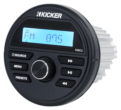 KMC2 Digital Media Receiver w/Bluetooth+Remote+(2) 6.5" White LED Speakers