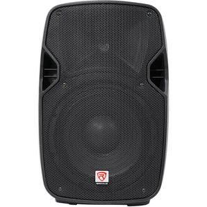 (2) Rockville SPGN104 10" 1600w DJ PA Speakers+Bluetooth Amplifier+Stands+Cables