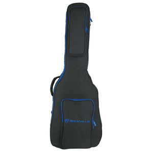 Rockville EGB25-BLU Padded Electric Guitar Gig Bag with Neck Pad + Secure Strap